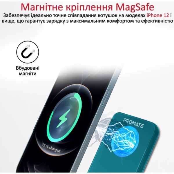Фото - Батарея мобільна Promate powermag-10+ 10000mAh Blue