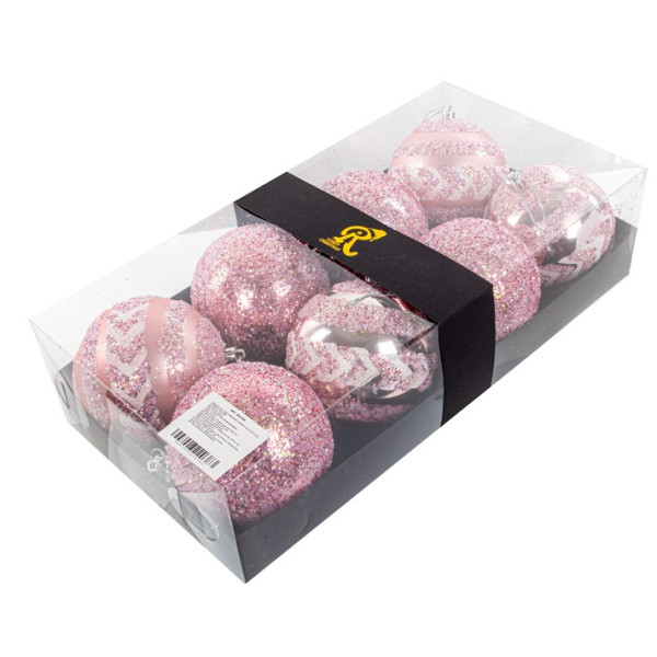 Фото - Набір ялинкових іграшок Lefard 8 шт. 10 см рожевий (822-038)