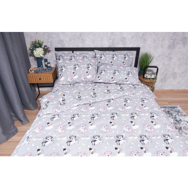 Фото - Комплект постільної білизни Moon&Star Бязь Gold Люкс Unicorn King Size 220x240 (MS-820001775)