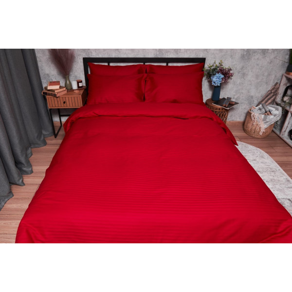 Фото - Комплект постельного белья Moon&Star Satin Stripe Stripe Red 160х220 нав. 2х40х60 (MS-820003590)
