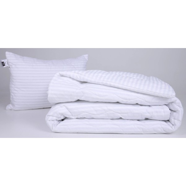 Фото - Ковдра зимова двоспальна євро MirSon антиалергенна №174 Сolor Fun Line 17-0605 Stripe White Eco-Soft 220х240 + нав. 2 шт. (2200010853100)