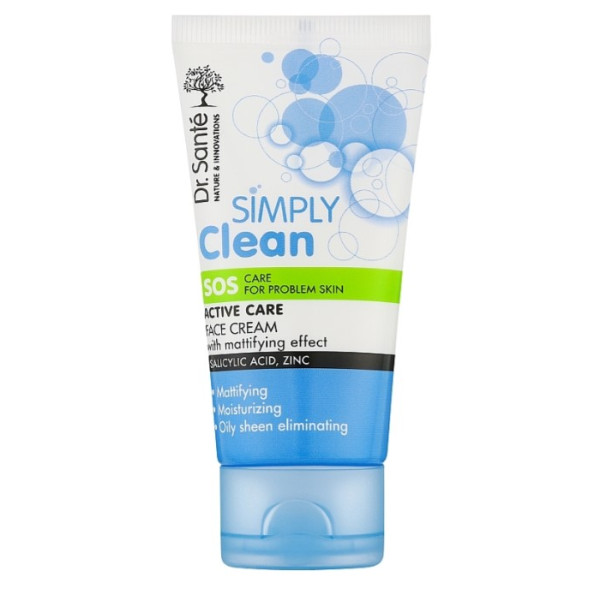 Фото - Крем для обличчя Dr. Sante Simply Clean матуючий 50 мл (4823015939242) Фото - Крем для обличчя Dr. Sante Simply Clean матуючий 50 мл (4823015939242)