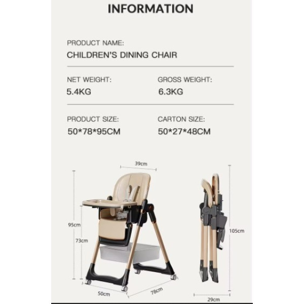 Фото - Стільчик для годування трансформер Kidilo 8155 Pink