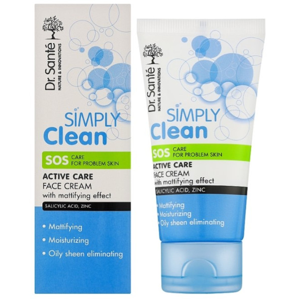 Фото - Крем для обличчя Dr. Sante Simply Clean матуючий 50 мл (4823015939242)