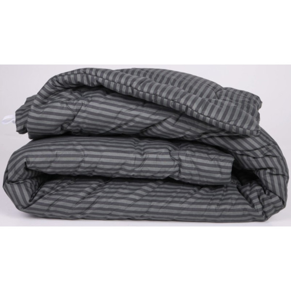 Фото - Одеяло демисезонное двуспальное евро MirSon антиаллергенное №152 Сolor Fun Line 17-0611 Stripe Black Tencel 200х220 + нав. 2 шт. (2200010852233)