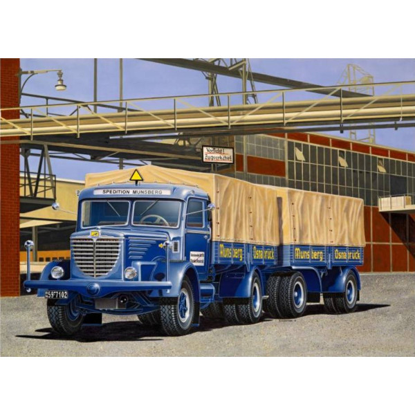 Фото - Набір для моделювання техніки Revell Вантажна машина Büssing 8000 S13 з причепом рівень 5 1:24 (RVL-07580)