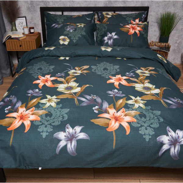 Фото - Комплект постельного белья Moon&Star Микросатин Premium «Floral Nocturne» King Size 220x240 см нав. 2х50х70 (MS-820007666)