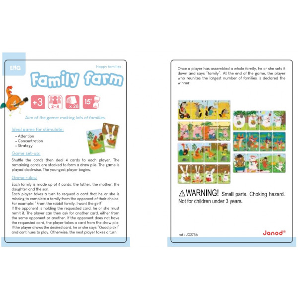 Фото - Настольная игра Janod Happy Families Ферма (J02756)