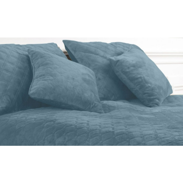 Фото - Покривало двоспальне ТЕП Velour 220x240 см Cиній/Ромб круглий (4-00517_22874)