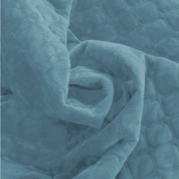 Фото - Покривало двоспальне ТЕП Velour 220x240 см Cиній/Ромб круглий (4-00517_22874)