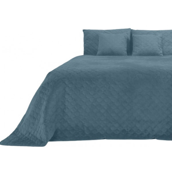 Фото - Покривало двоспальне ТЕП Velour 220x240 см Cиній/Ромб круглий (4-00517_22874)