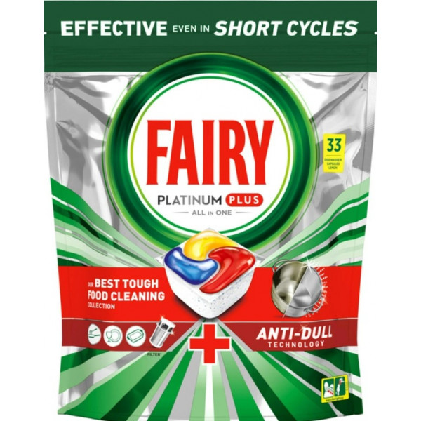 Фото - Таблетка для посудомийної машини Fairy Platinum Плюс Все в Одному Лимон 33шт