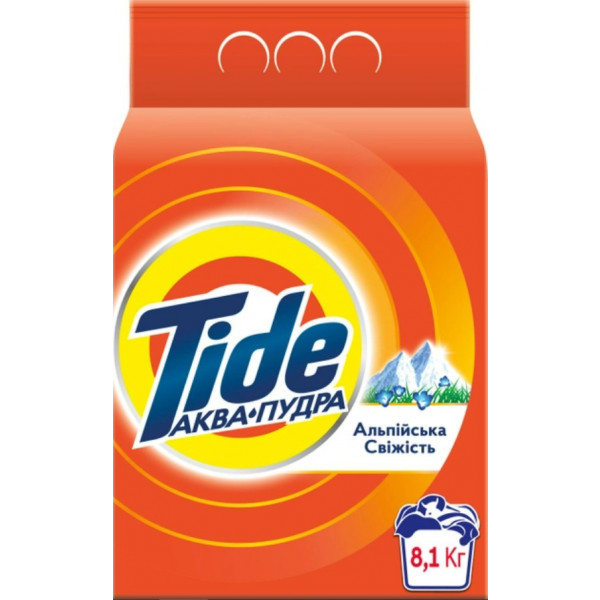 Фото - Пральний порошок Tide Аква-Пудра Альпійська Свіжість 8,1кг