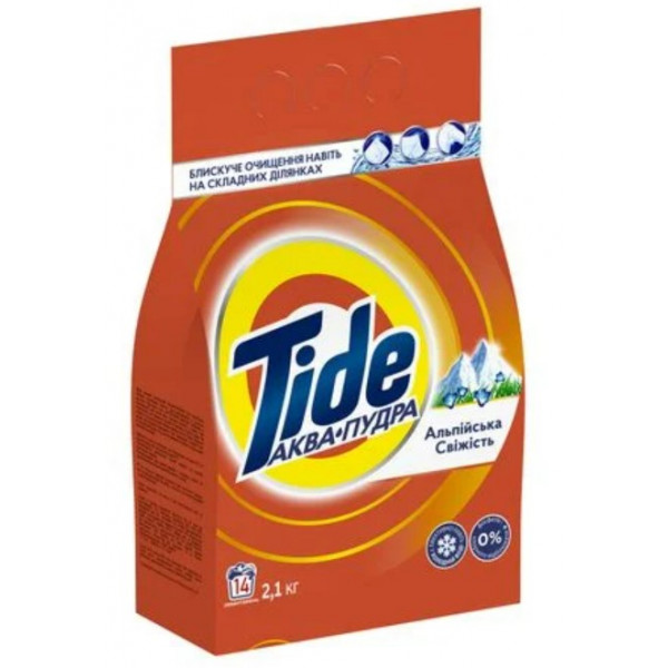 Фото - Пральний порошок Tide Аква-Пудра Альпійська Свіжість 2,1кг