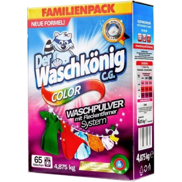 Фото - Пральний порошок Waschkonig COLOR картон.кор 4,875 кг