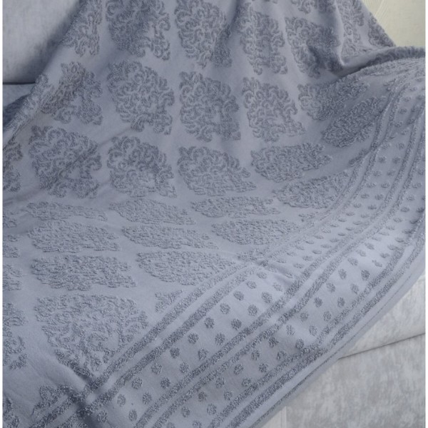 Фото - Покрывало двуспальное GM Textile махровое серое жаккардовое 190х200