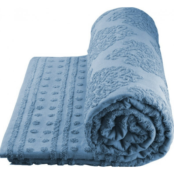 Фото - Покрывало двуспальное GM Textile махровое голубое жаккардовое 190х200