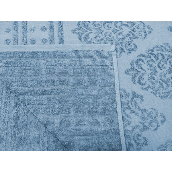 Фото - Покрывало двуспальное GM Textile махровое голубое жаккардовое 190х200