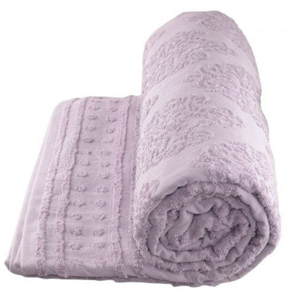 Фото - Покрывало двуспальное GM Textile махровое пепельное жаккардовое 190х200