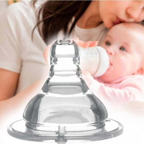 Фото - Середній потік соска дитяча силіконова BabyOno антіколіковую з широким отвором (1205)