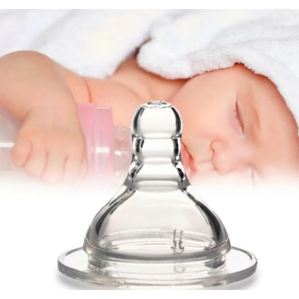 Фото - Великий потік соска дитяча силіконова BabyOno антіколіковую з широким отвором для каш (1207)