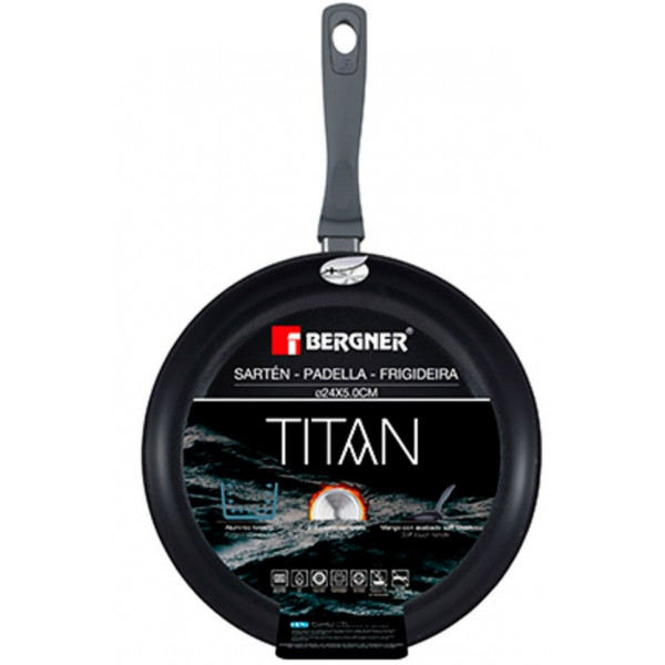 Фото - Сковорода универсальная Bergner Titan 24 см (BG-7926-GY)