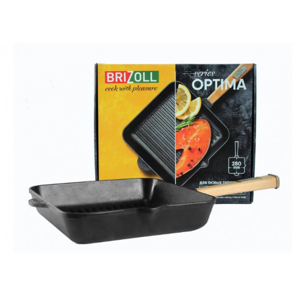 Фото - Сковорода гриль Brizoll O282850G-P Optima 280 х 280 х 50 мм