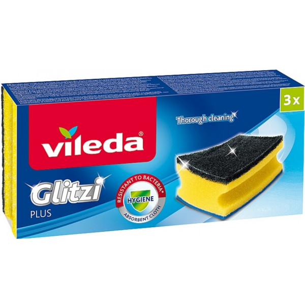 Фото - Набір губок поролонових для миття посуду Vileda Glitzi plus 3 шт. (4003790001444)