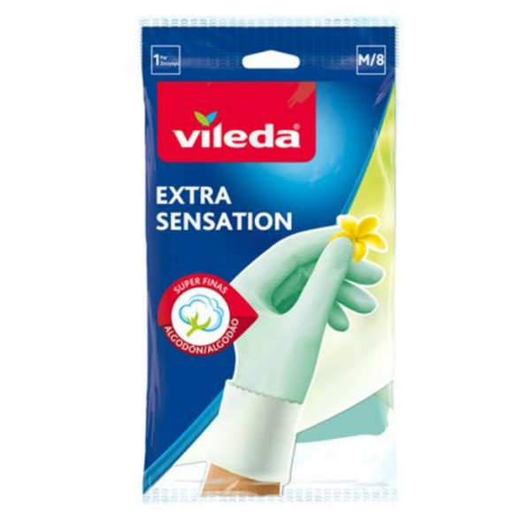 Фото - Рукавички латексні Vileda Extra Sensation М (4023103073937)