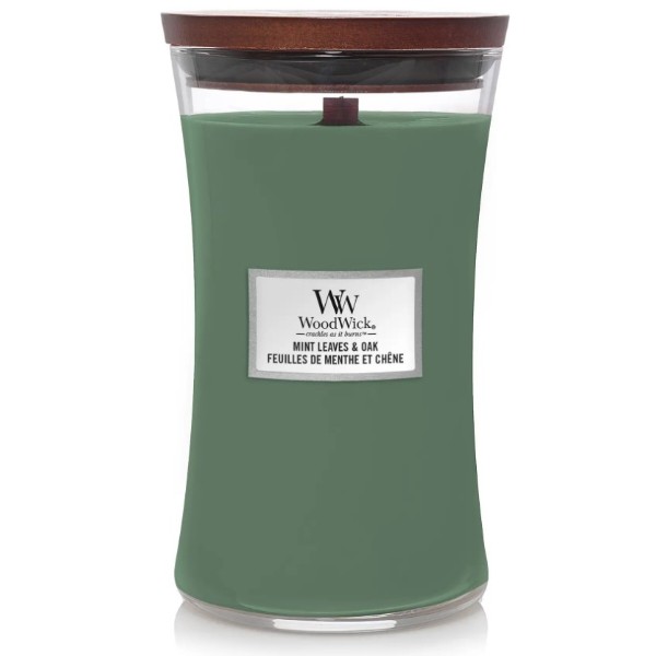 Фото - Свеча стекло Woodwick Large Mint Leaves & Oak (Листья Мяты и Дуб) 609г (1721687E) Фото - Свеча стекло Woodwick Large Mint Leaves & Oak (Листья Мяты и Дуб) 609г (1721687E)