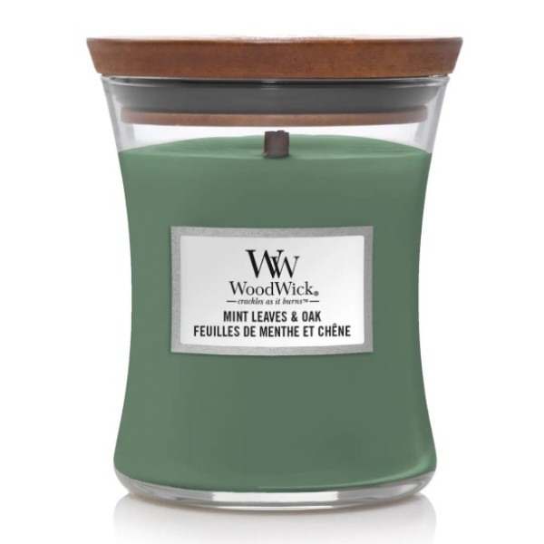 Фото - Свеча стекло Woodwick Medium Mint Leaves & Oak (Листья Мяты и Дуб) 275г (1721697E) Фото - Свеча стекло Woodwick Medium Mint Leaves & Oak (Листья Мяты и Дуб) 275г (1721697E)