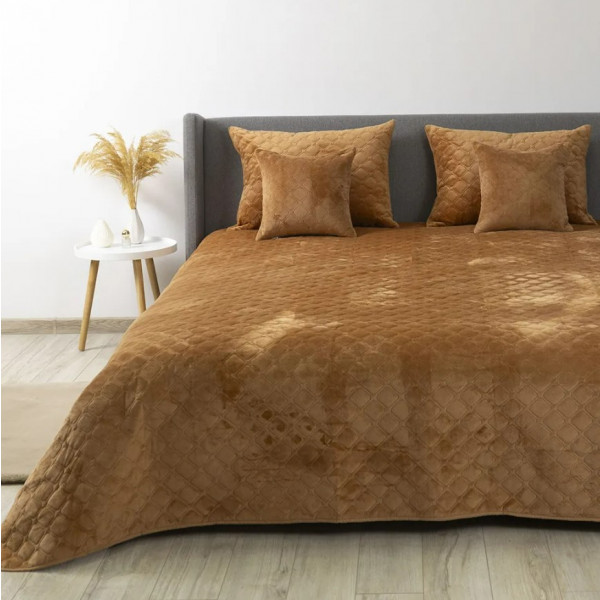 Фото - Покривало двоспальне ТЕП Velour 180х240 см Кофейний/Ромб прямий (4-00516_22235) Фото - Покривало двоспальне ТЕП Velour 180х240 см Кофейний/Ромб прямий (4-00516_22235)