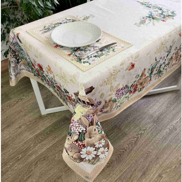 Фото - Скатертина прямокутна Прованс гобелен Alicia 135х180 см (021827)