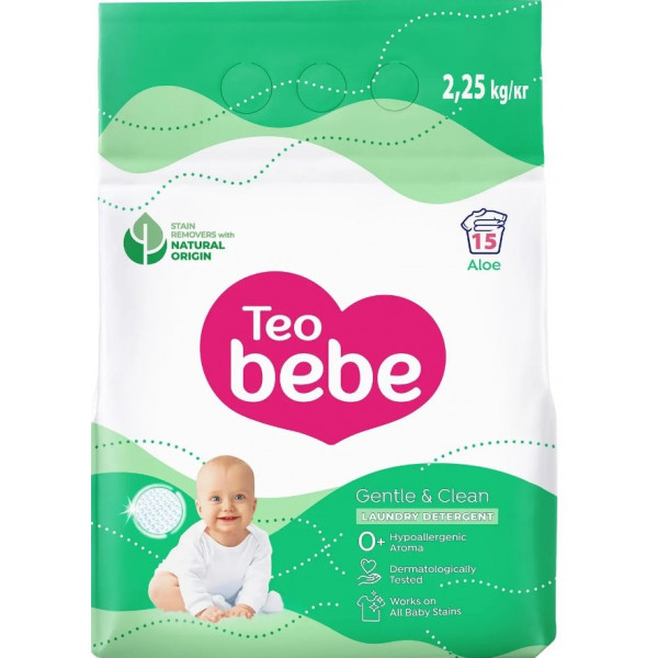 Фото - Стиральный порошок Teo Bebe Gentle&Clean Aloe 2,25 кг (3800024048456) Фото - Стиральный порошок Teo Bebe Gentle&Clean Aloe 2,25 кг (3800024048456)