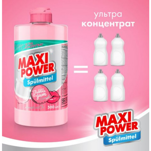 Фото - Засіб для ручного миття посуду Maxi Power Бабл Гам 500 мл (4823098411963)