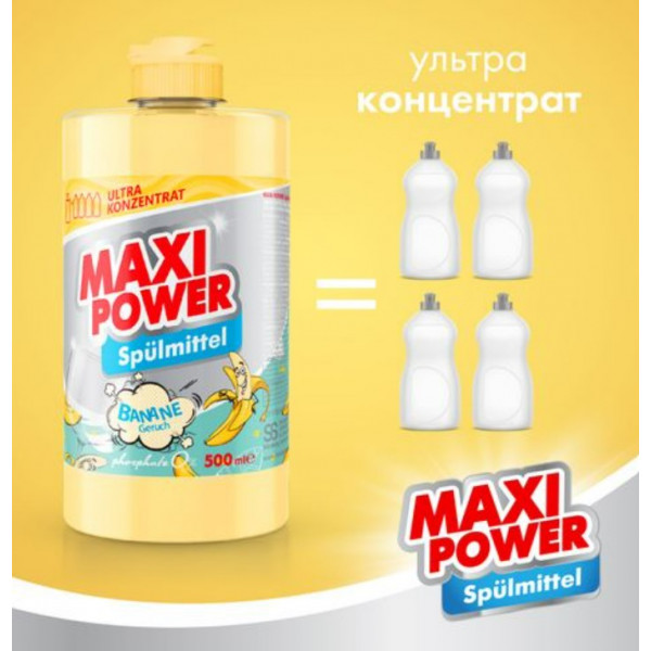 Фото - Засіб для ручного миття посуду Maxi Power Банан 500 мл (4823098411956)