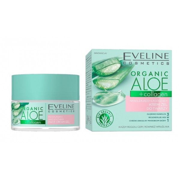 Фото - Крем для обличчя EVELINE Organic Aloe+Collagen 50 мл (5903416026952)