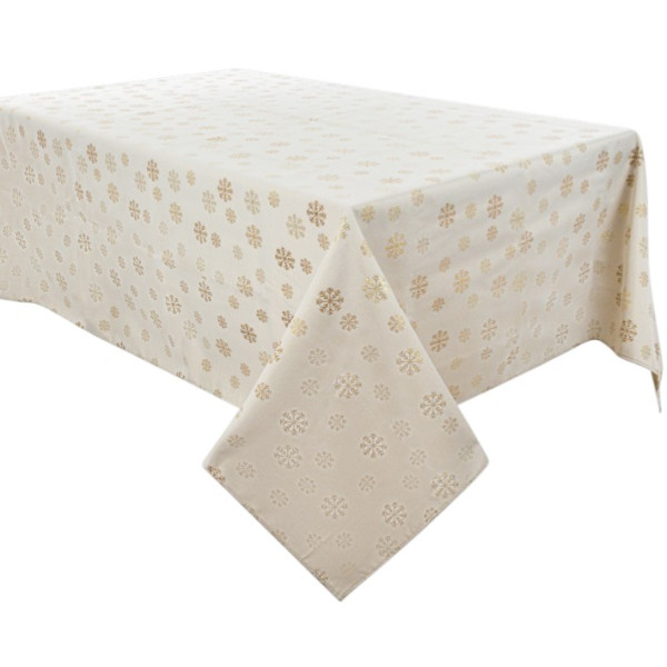 Фото - Скатерть прямоугольная Lefard Karen lurex teflon natural 160х180 см (715-349)