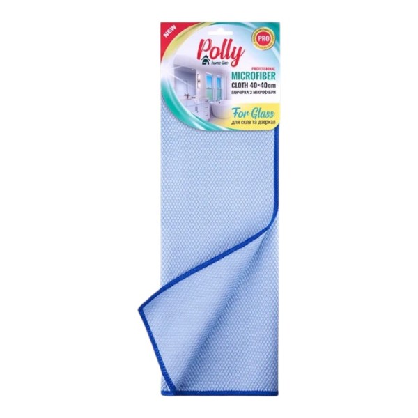 Фото - Салфетка бытовая POLLY из микрофибры For Glass 40х40 см голубая (PO20229)