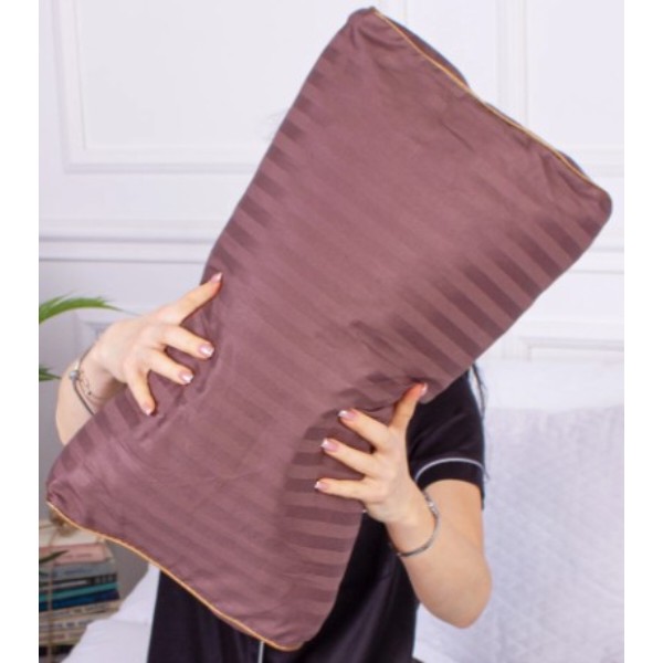 Фото - Подушка ортопедическая MirSon №4183 Satin Stripe 30-0006 Dark Brown KIDDY (2200006423973)