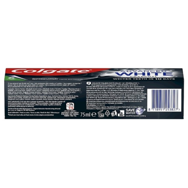 Фото - Зубна паста Colgate 75 мл Advanced White Charcoal (8718951253827)