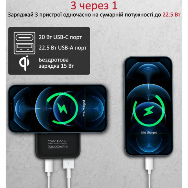 Фото - Батарея мобільна Promate powermag-10+ 10000mAh Black