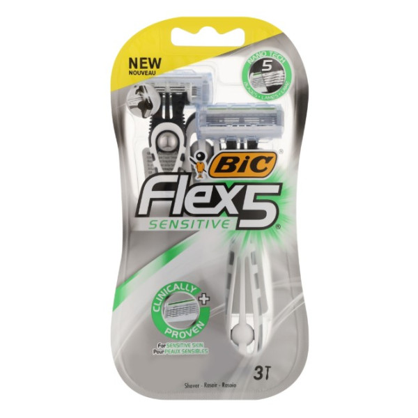 Фото - Станок чоловічий одноразовий BIC Flex 5 Sensitive 3 шт. (3086123760417)