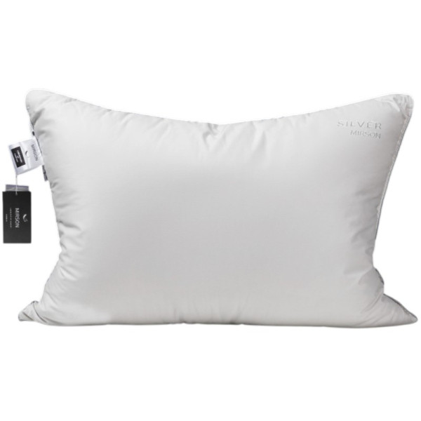 Фото - Подушка стандартна MirSon Шовкова №1027 "Silver Cloud" низька 60х60 (2200010363807)