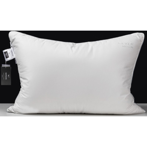 Фото - Подушка стандартна MirSon Шовкова №1027 "Silver Cloud" низька 60х60 (2200010363807)