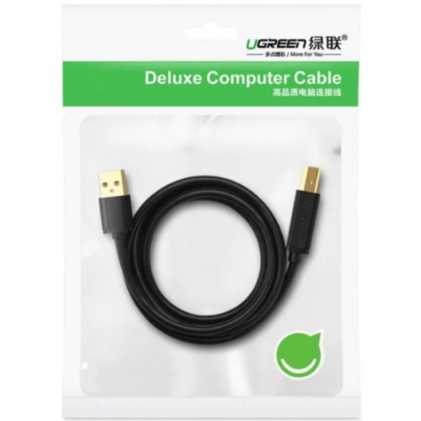 Фото - Кабель USB type A - USB type B UGREEN US135 USB-A 2.0 - USB-B 2.0 1m Black (20846)
