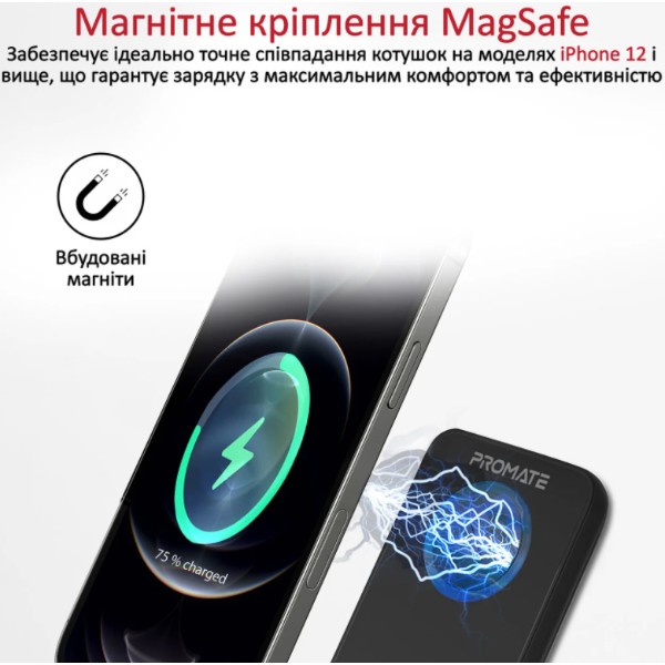 Фото - Батарея мобільна Promate powermag-10+ 10000mAh Black