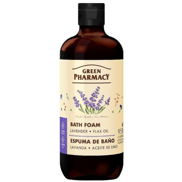 Фото - Піна для ванни Green Pharmacy лаванда та олія льону 500 мл (4823015945625)