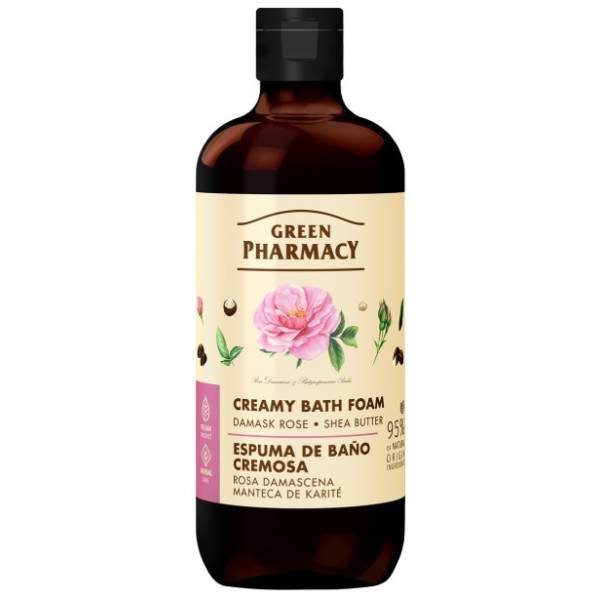 Фото - Піна для ванни Green Pharmacy Дамаська троянда та масло ши 500 мл (4823015945632)