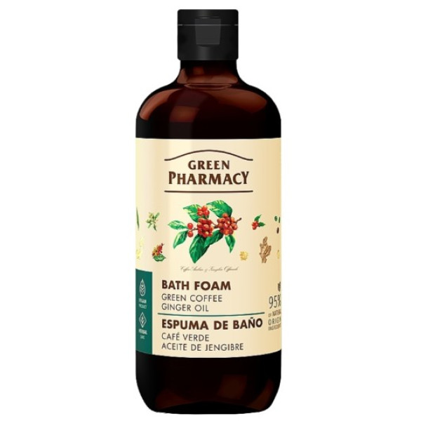 Фото - Піна для ванни Green Pharmacy зелена кава та імбирна олія 500 мл (4823015945649)